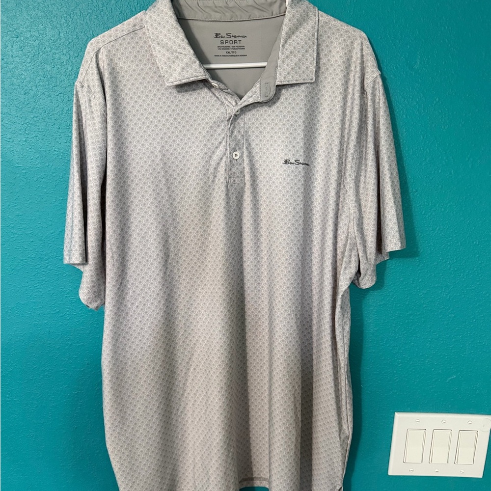 Ben Sherman Light Gray Patterned Polo